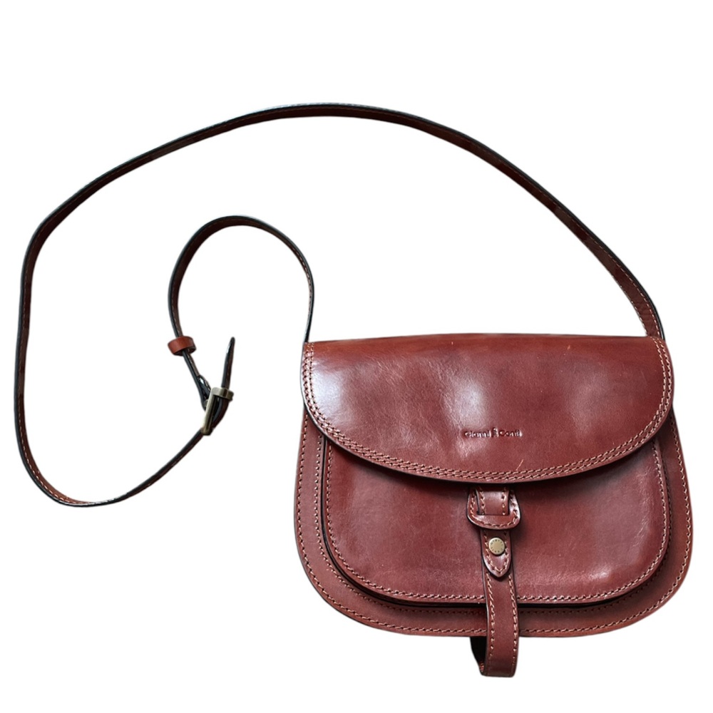 Italian Leather Gianni Conti Chestnut Brown Leather Crossbody Bag